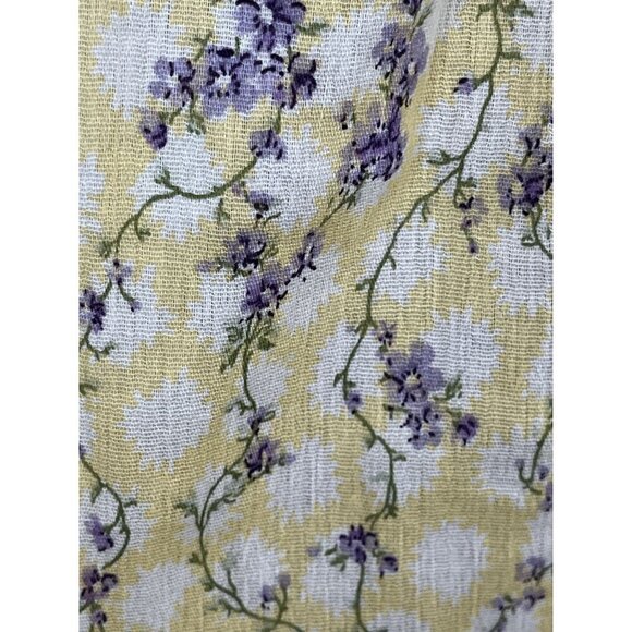 Chaps Floral Milkmaid Top 2XL Yellow Dainty Feminine Boho Western Retro Classic - Picture 6 of 11